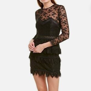 The Kooples Moonlight Black Sheath Lace Dress